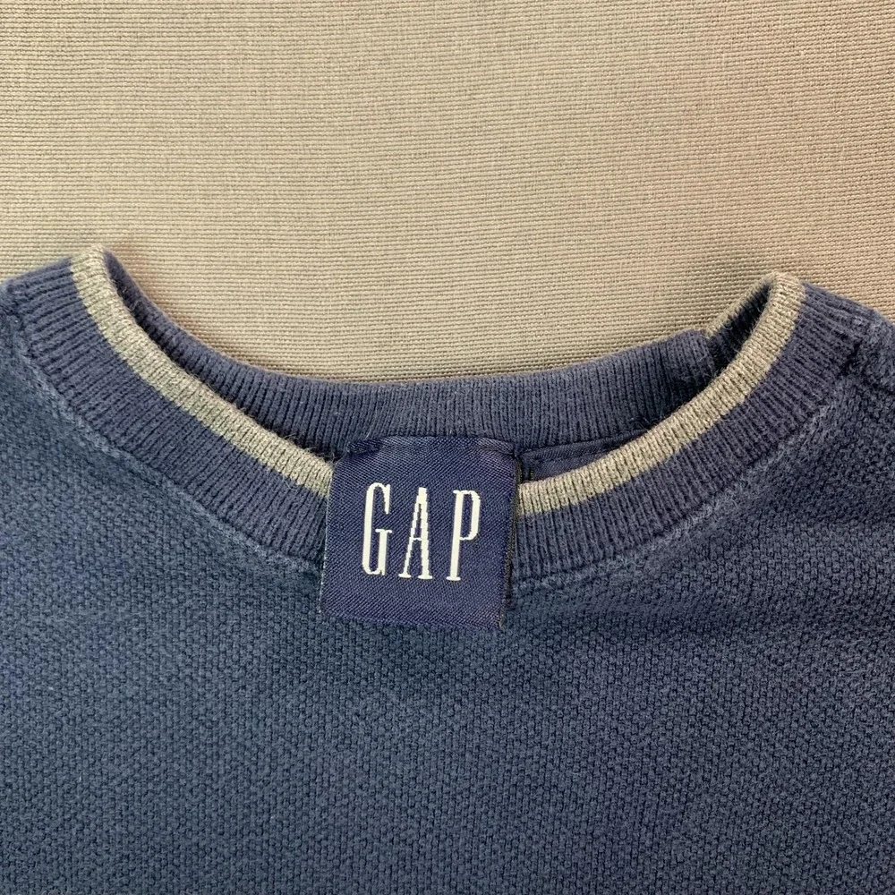 Gap Sweater Kids XS Blue Stripe Cotton Knit Crew Neck Long SLV Pullover